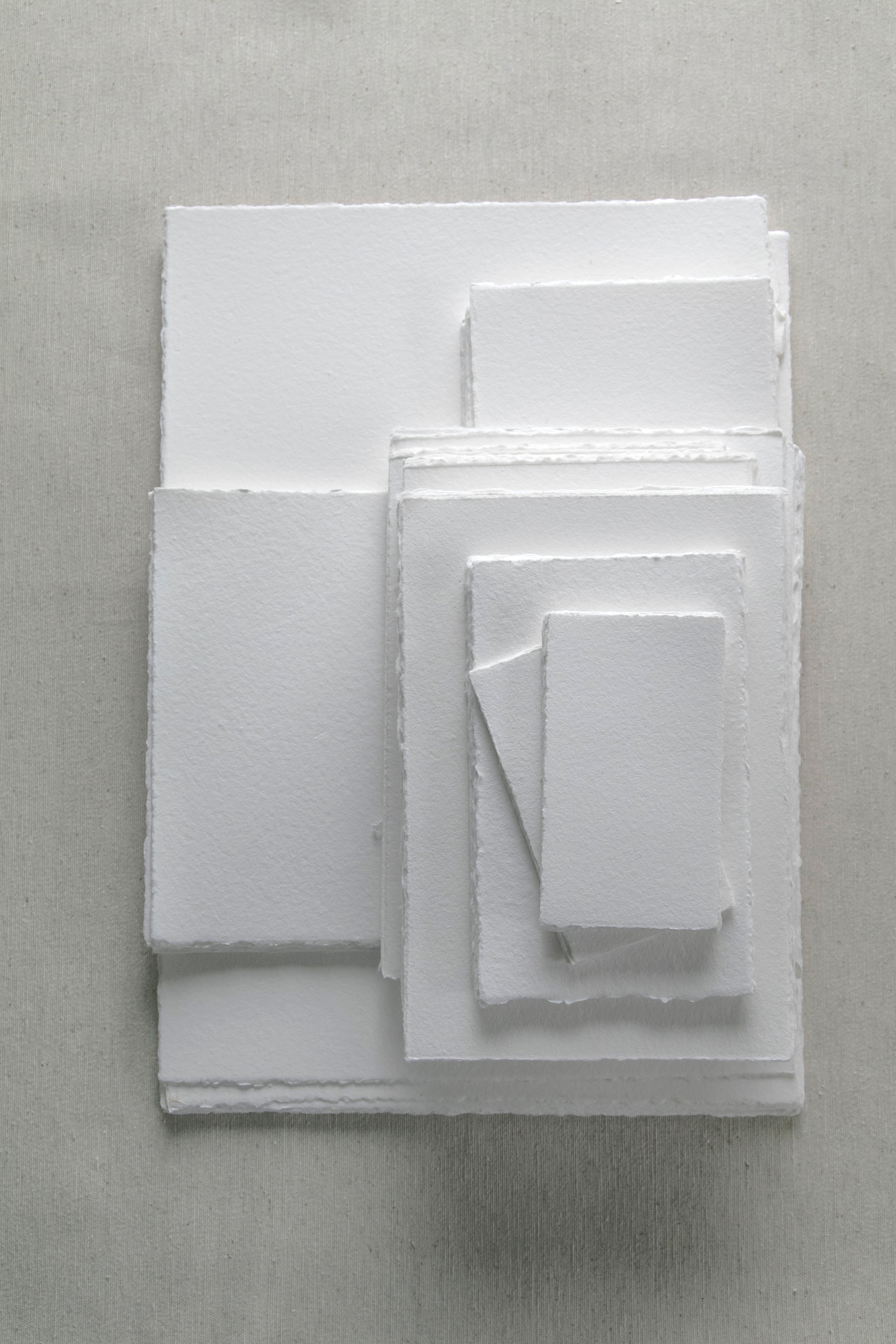 5x7 CARD Fine Handmade Paper 150gsm in White Invitation 
